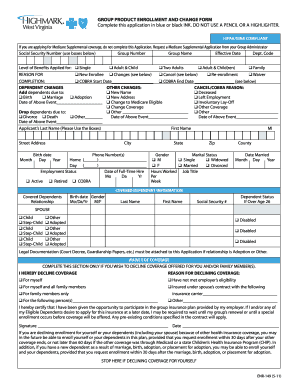 Group Product Enrollment and Change Form