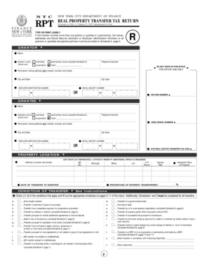 NYC Real Property Transfer Tax Return