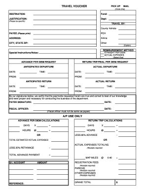 Travel Voucher Pick Up Form
