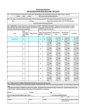Free and Reduced Price School Meals Family Application