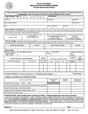 Georgia State Employment Application