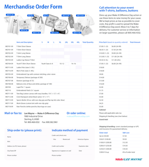 Merchandise Order Form
