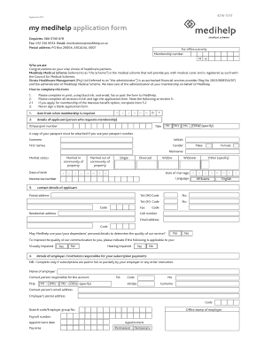Medihelp Medical Scheme Application Form