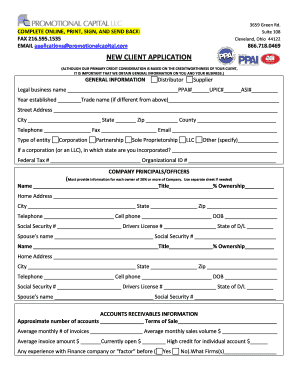 New Client Application Form