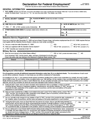 Declaration for Federal Employment Form