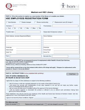 HSC Employees Registration Form