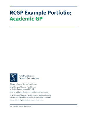 RCGP Academic GP Revalidation Portfolio
