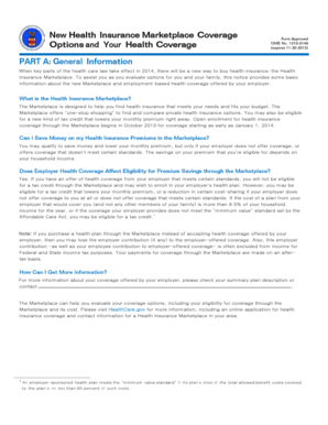 Health Insurance Marketplace Coverage Notice