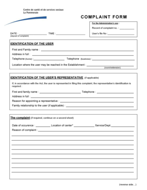 Complaint Form