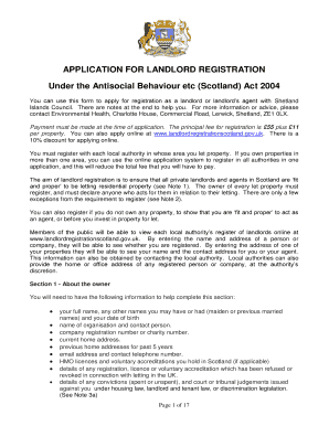 Landlord Registration Application