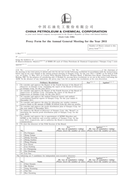 Proxy Form for Annual General Meeting