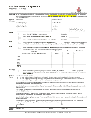 FBC Salary Reduction Agreement
