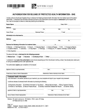 Authorization for Release of Protected Health Information