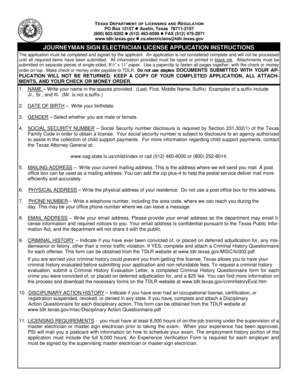 Journeyman Sign Electrician License Application