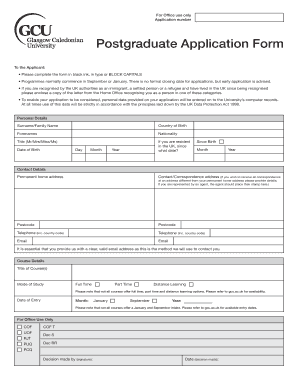 Postgraduate Application Form