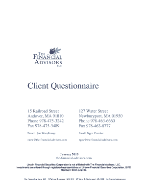 Client Financial Planning Questionnaire
