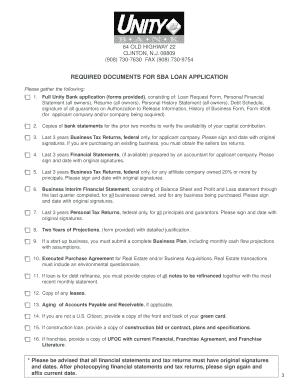 SBA Loan Application Form