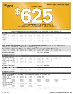 Whirlpool Jan-Feb-Mar Rebate Form