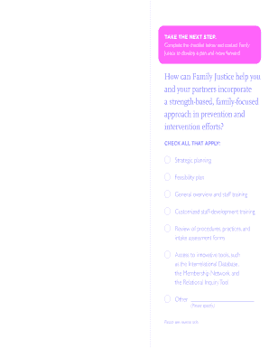 Family Justice Service Checklist