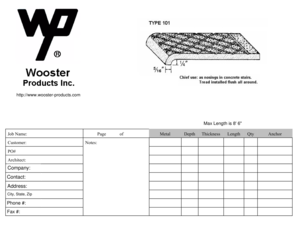 Metal Fabrication Order Form