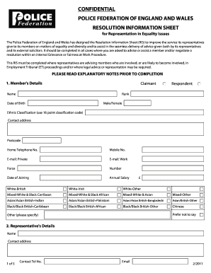 Police Federation Resolution Information Sheet
