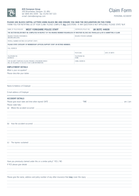 Personal Accident Claim Form