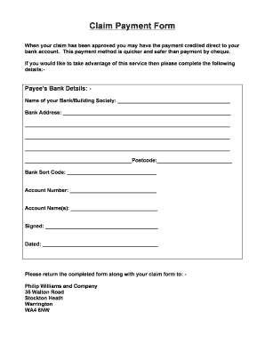 Claim Payment Form