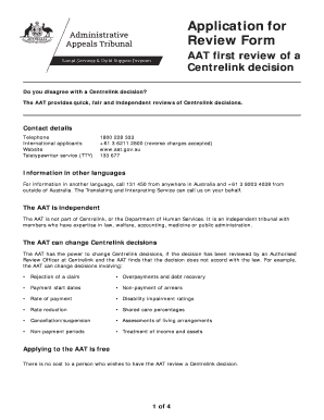 Application for Review of Centrelink Decision