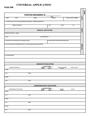 Universal Application for Residency Fellowship