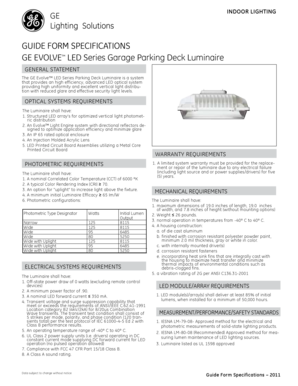 GUIDE FORM SPECIFICATIONS GE EvOLvE LED Series...