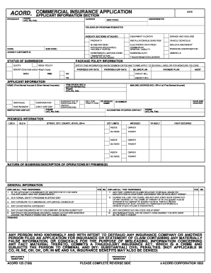 Commercial Insurance Application
