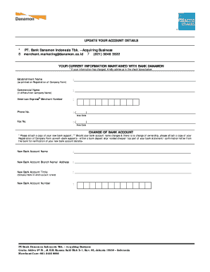 Bank Danamon Merchant Account Update Form