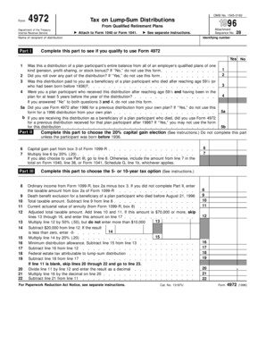 Form 4972 Tax on Lump-Sum Distributions