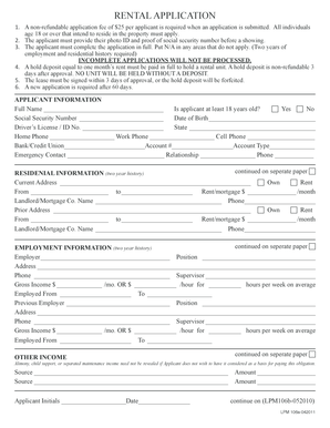 Rental Application Form