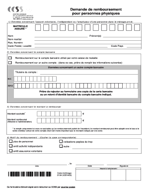 Demande de remboursement