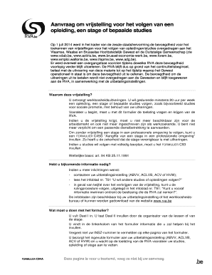 Aanvraag om vrijstelling voor het volgen van een opleiding, een stage of bepaalde studies
