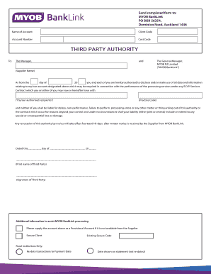 Third Party Authority Form