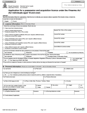 Application for a Possession and Acquisition Licence Under the Firearms Act
