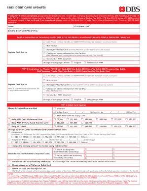 DBS Debit Card Update Form