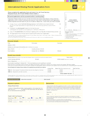 International Driving Permit Application Form