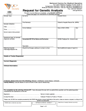Request for Genetic Analysis