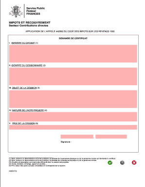 Demande de certificat