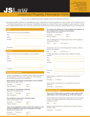 Leasehold Property Information Form