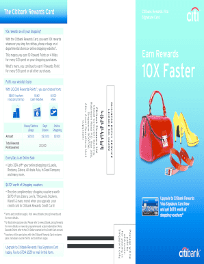 Citibank Rewards Visa Signature Card Upgrade Form