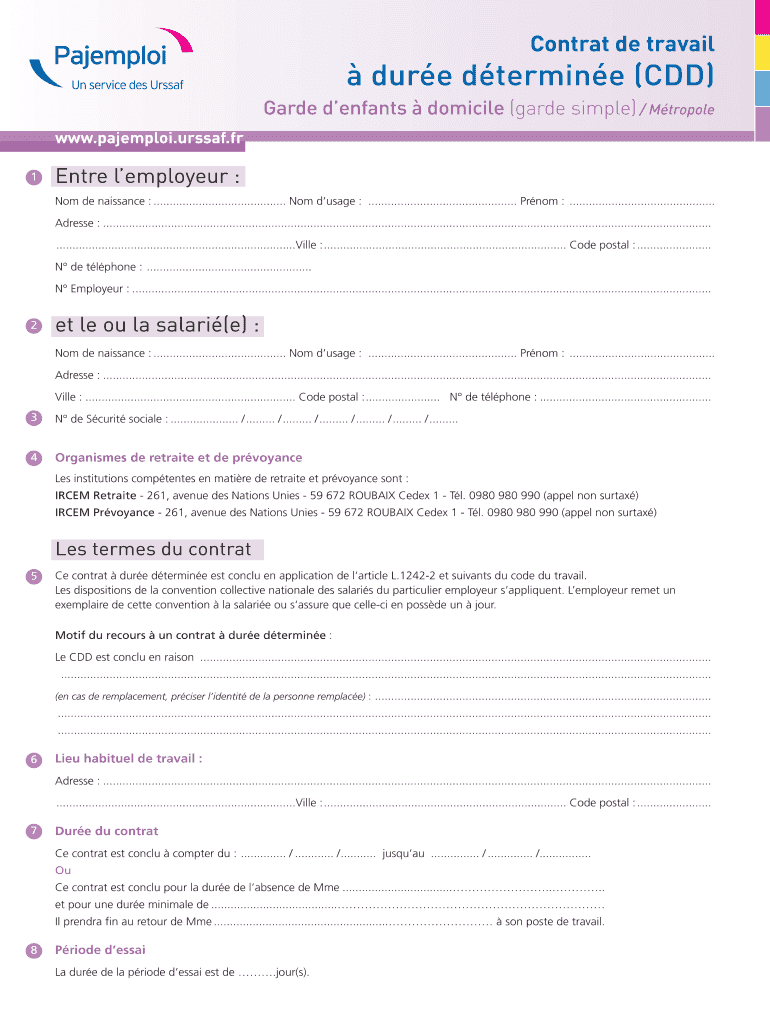 Contrat de travail Preview on Page 1
