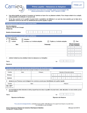 Prime Layette – Naissance et Adoption