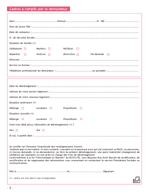 Allocation de Déménagement Form