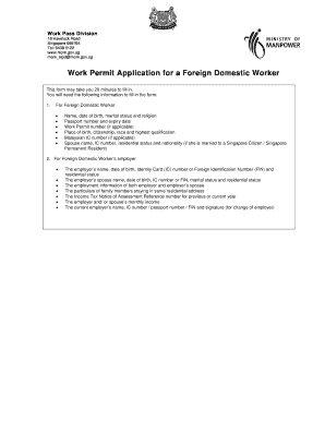Work Permit Application for a Foreign Domestic Worker