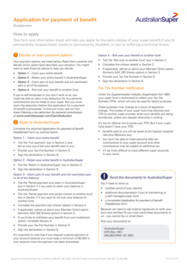 AustralianSuper Disablement Benefit Application