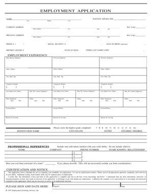 Employment Application Form